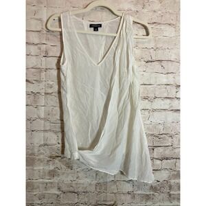 Trouve Crinkled Silk Top Womens XS Coquette Layered Lightweight‎ Cami Tank Sheer
